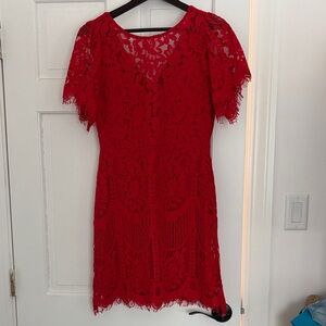 Lulu's Scarlet Lace Mini Dress